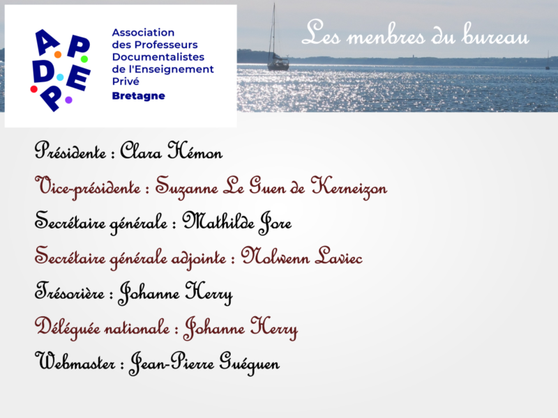 Bureau de l'APDEP Bretagne 2021-2022